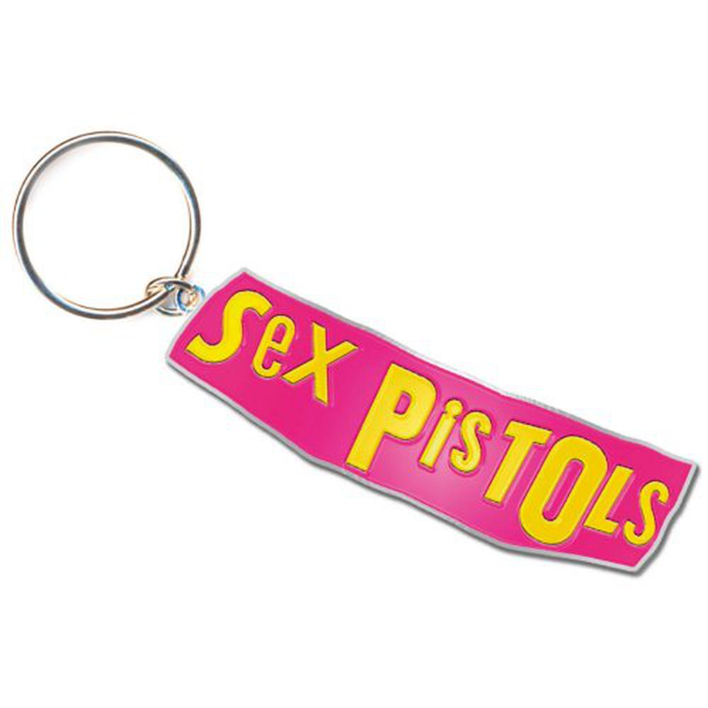 Sex Pistols - Classic Logo Sleutelhanger - Roze/Geel
